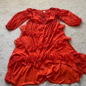 ASOS Curve Red High Low Dress